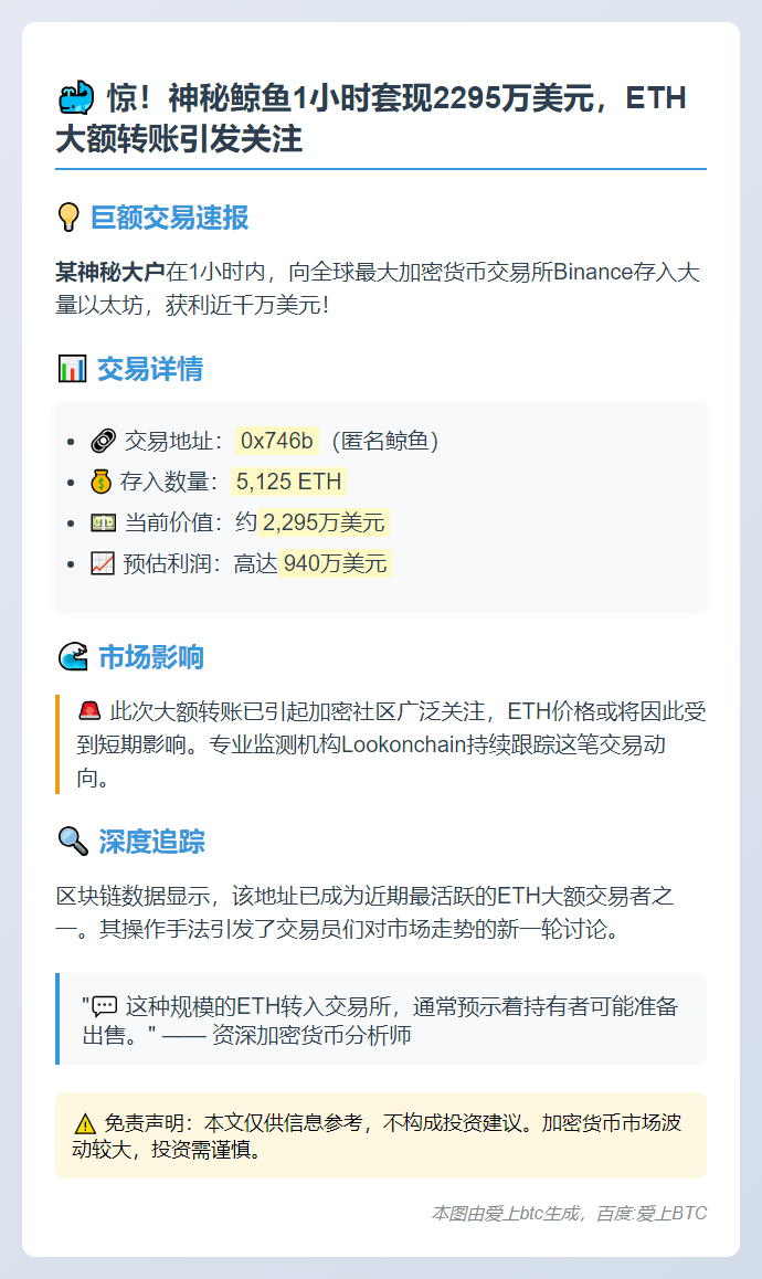 鲸鱼1小时套现ETH获利940万美元