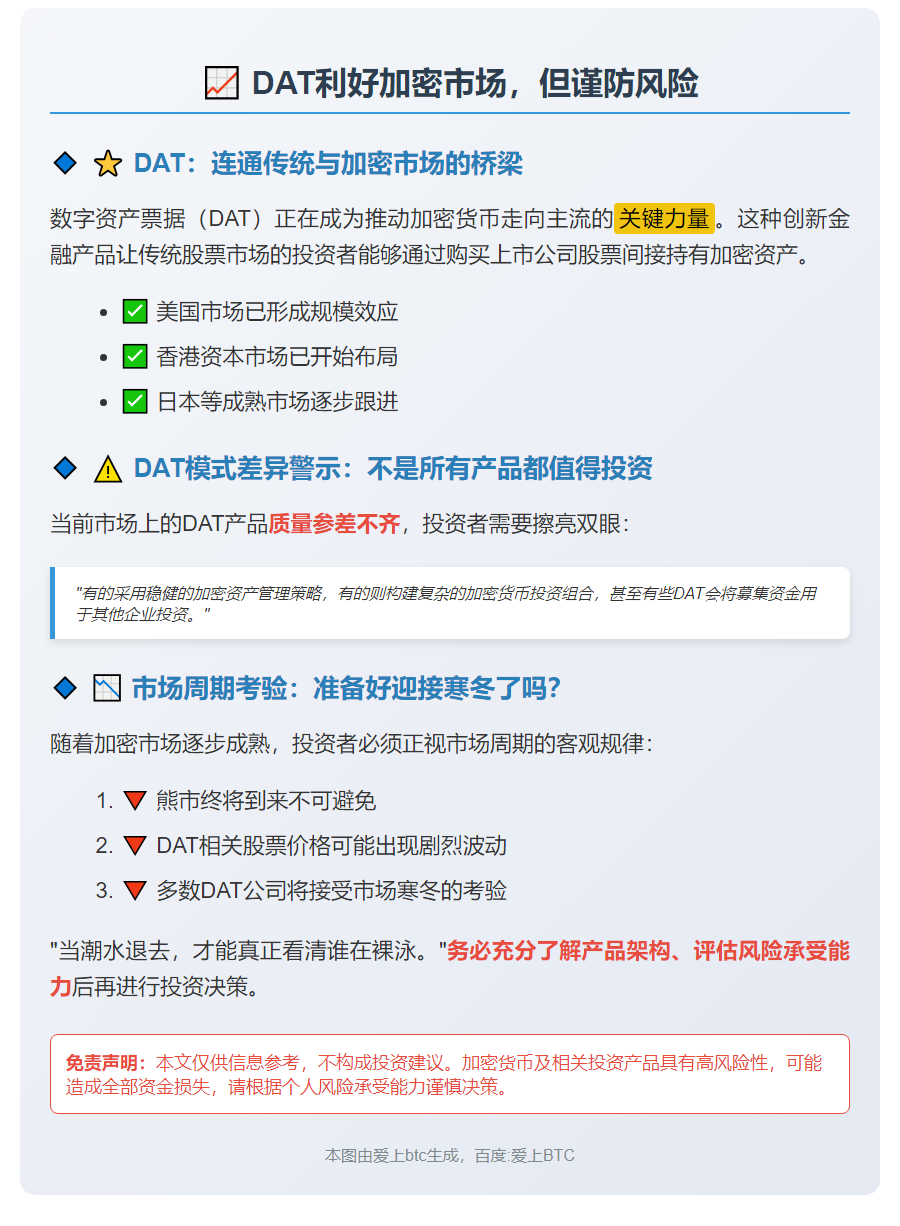 DAT利好加密市场，但谨防风险