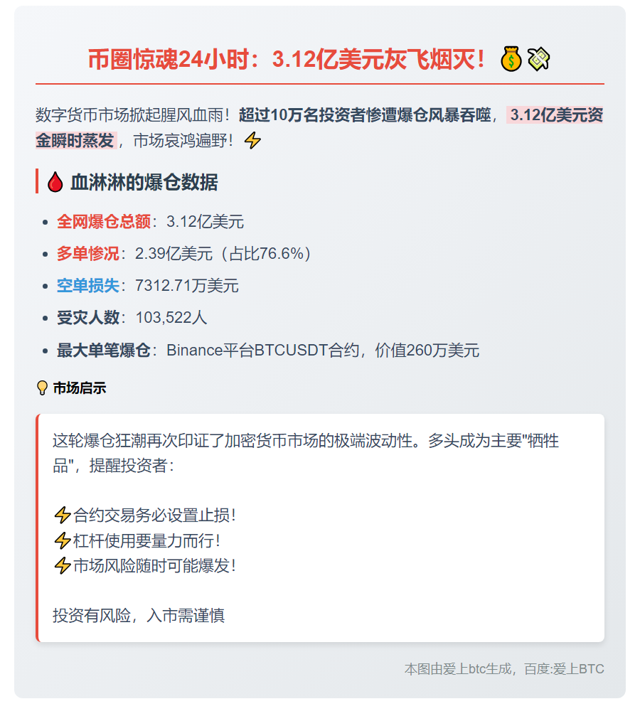 24小时多单爆仓3亿美元