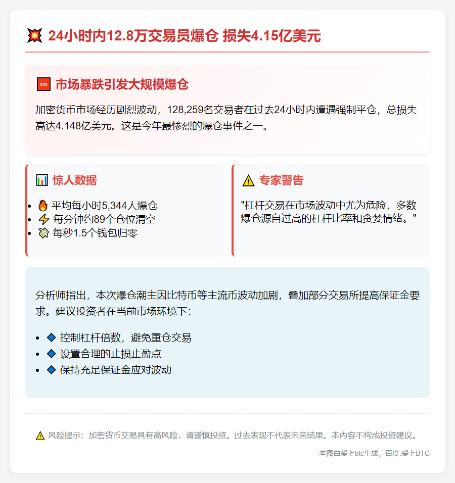 24小时内12.8万交易员爆仓 损失4.15亿美元