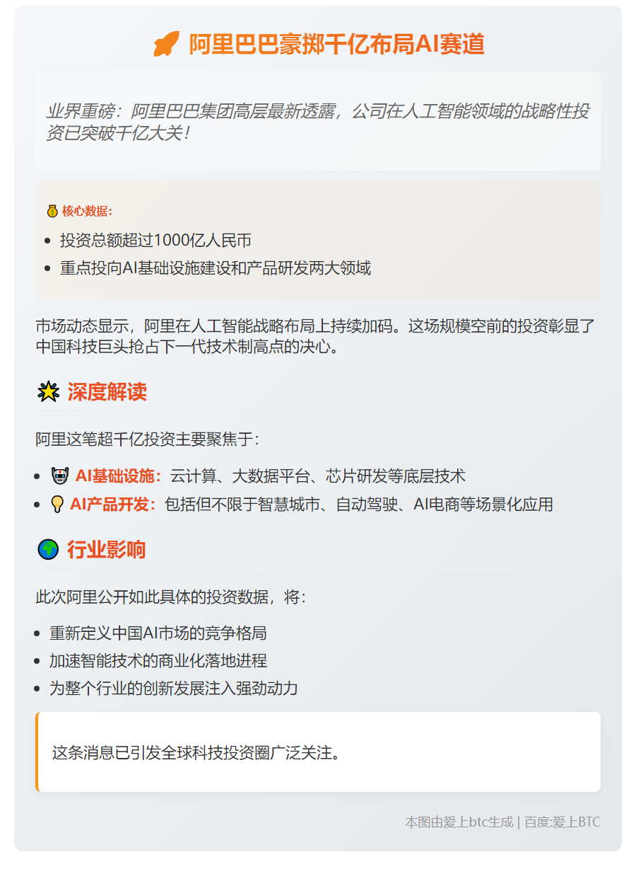 阿里投资超千亿布局AI