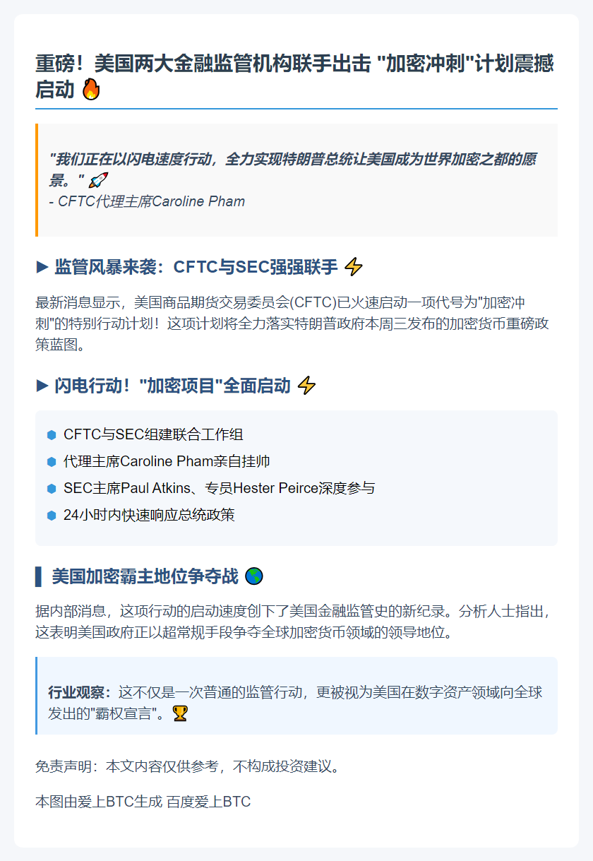 美CFTC联合SEC启动