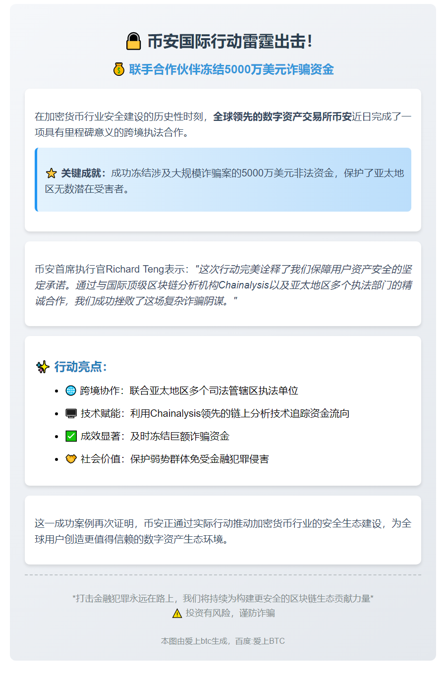 币安协助冻结5000万美元涉诈资金