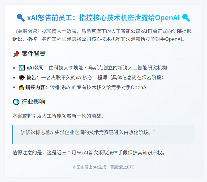 xAI工程师泄密OpenAI遭起诉