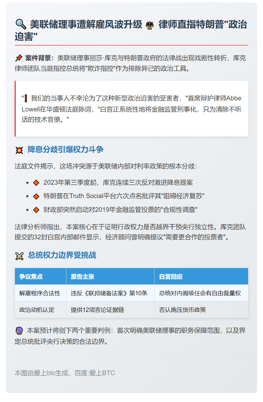 库克律师：特朗普借欺诈指控打击异己