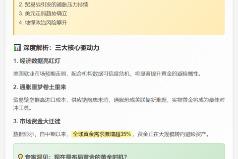 花旗看衰美国经济：金价将上扬