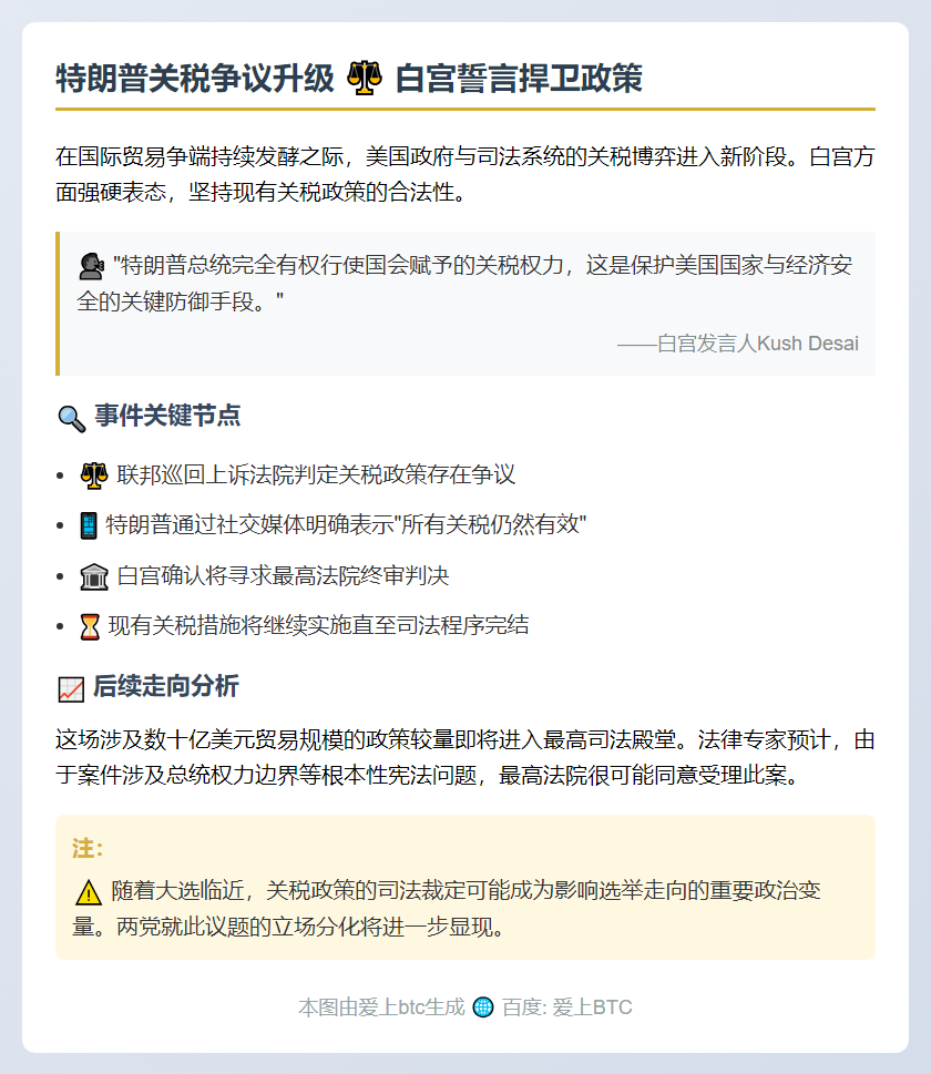 美方坚称关税合法将上诉