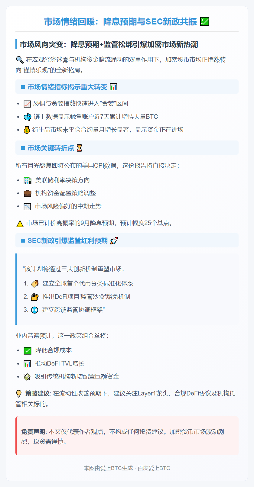 市场情绪回暖：降息预期与SEC新政共振
