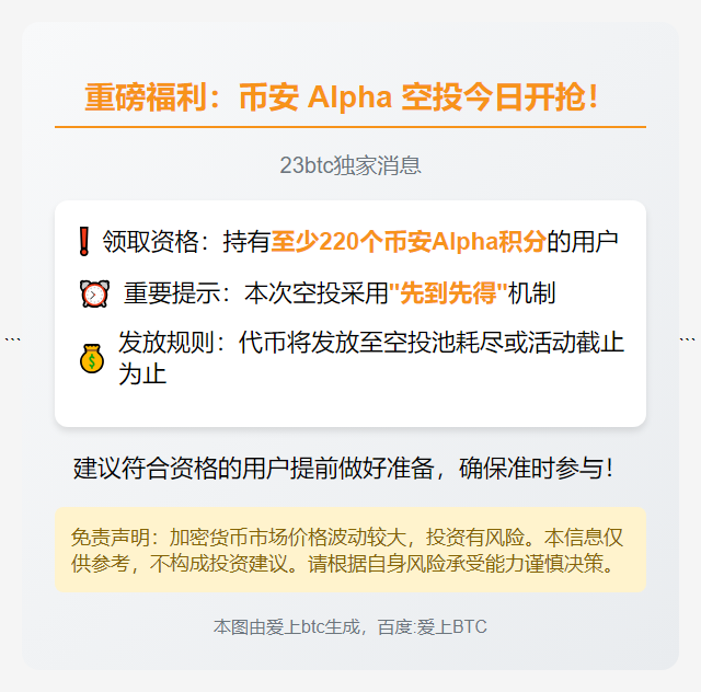 持有220+币安积分者20:00领空投
