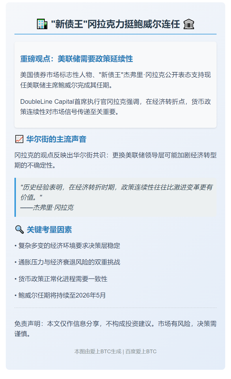 “新债王”冈拉克力挺鲍威尔连任