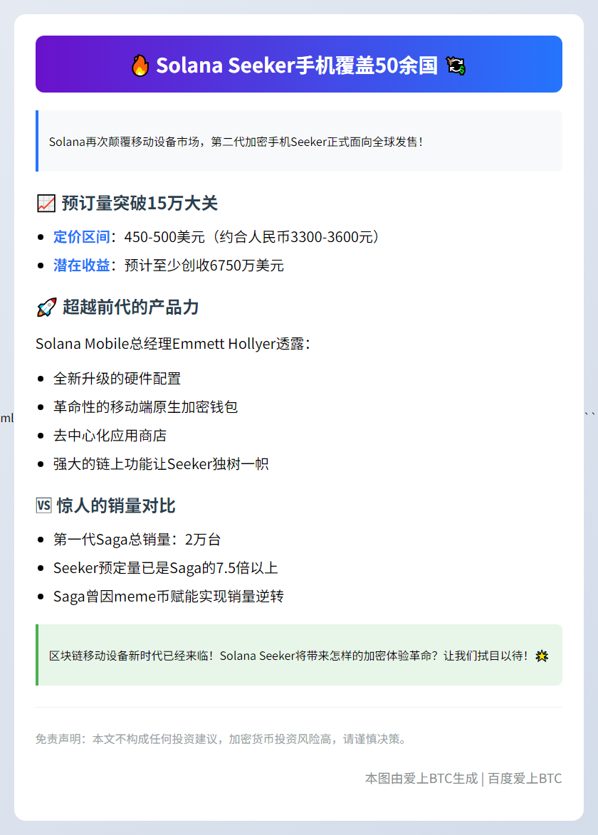 Solana开售Seeker手机覆盖50余国