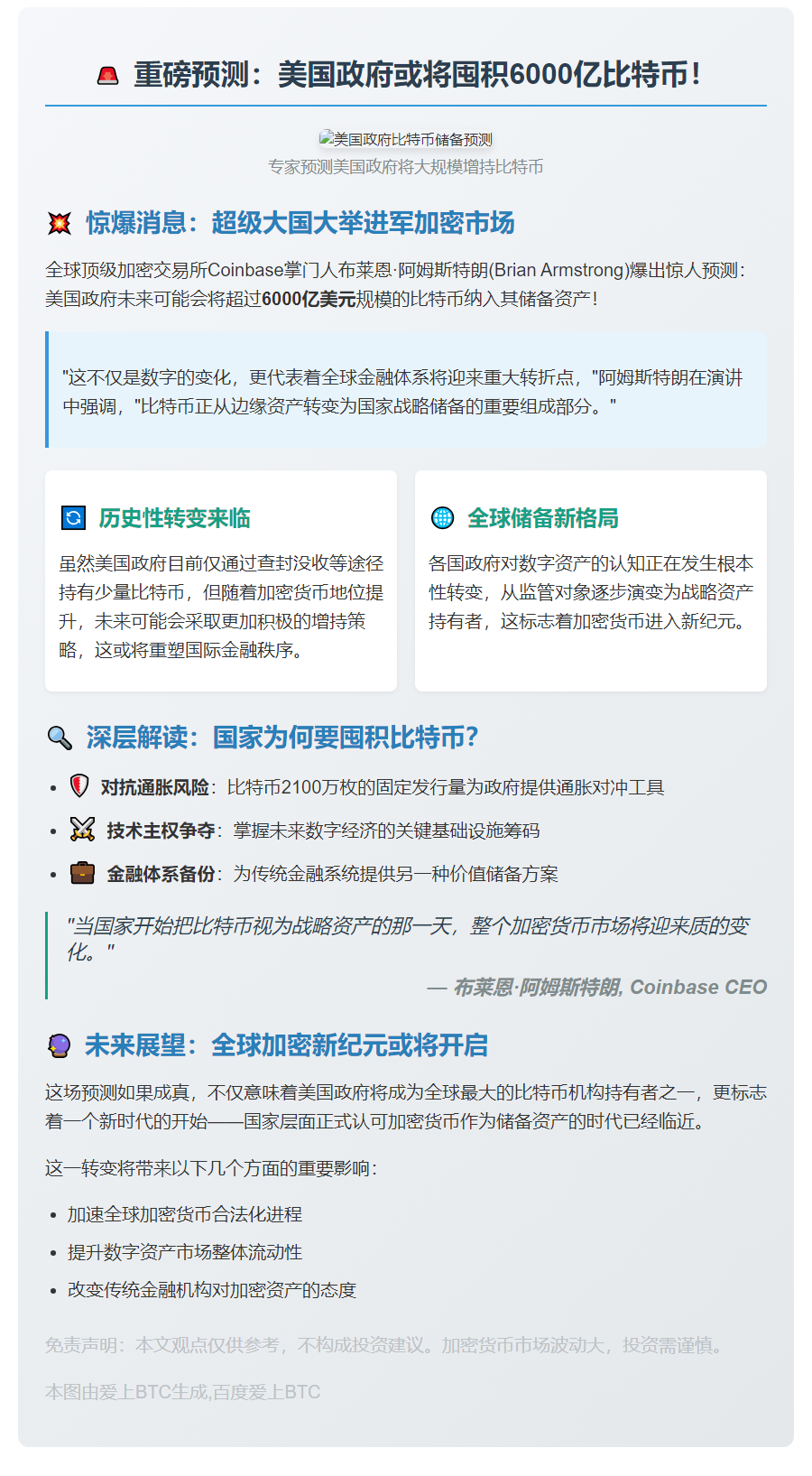 美国或持超6000亿美元比特币