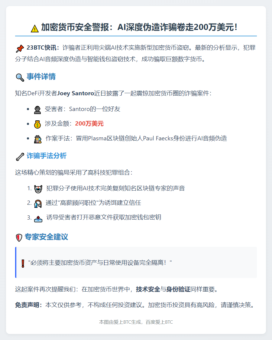 AI伪造语音窃取200万美元加密货币