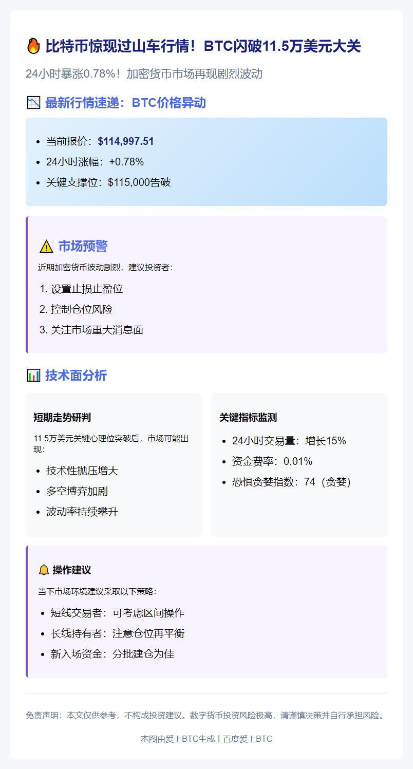 "BTC跌穿11.5万美元"