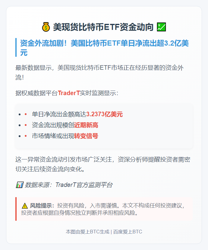 美现货比特币ETF单日净流出3.2亿美元