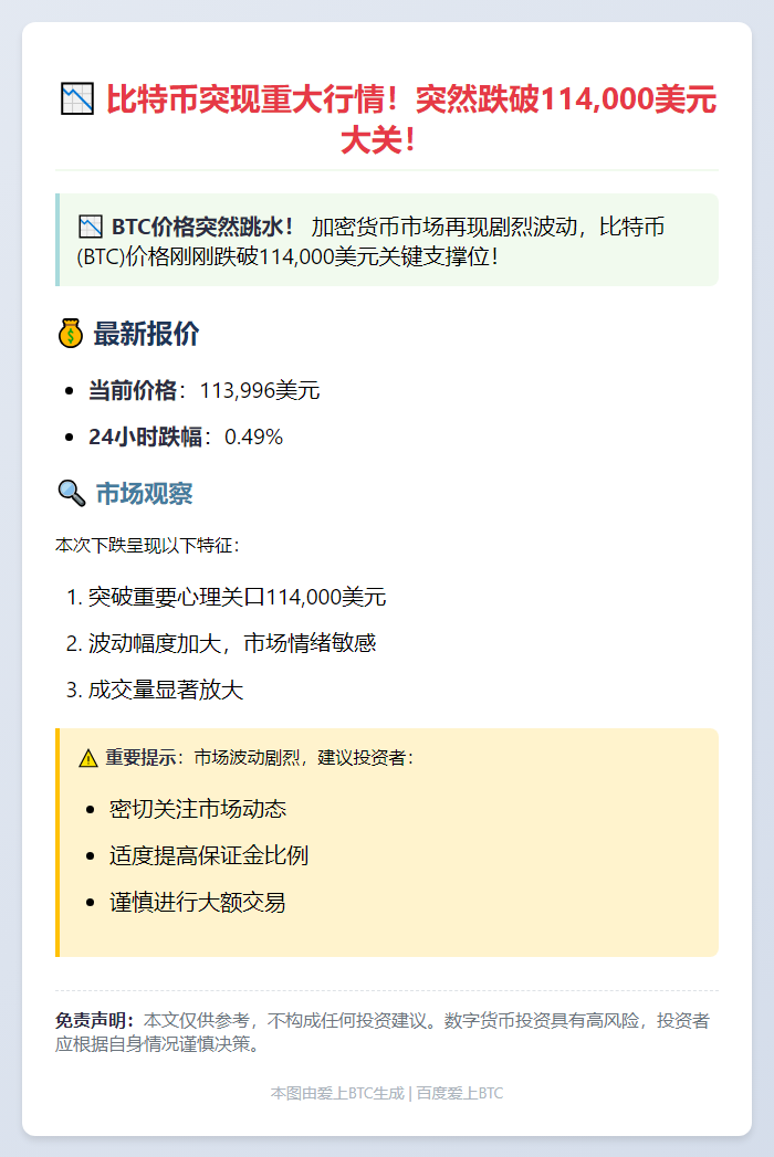 BTC跌穿11.4万