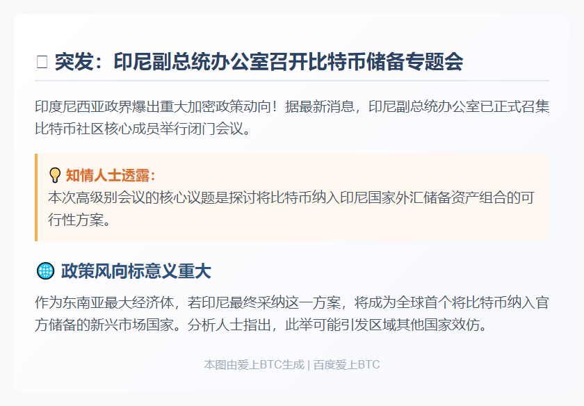 印尼探讨比特币纳入国家储备