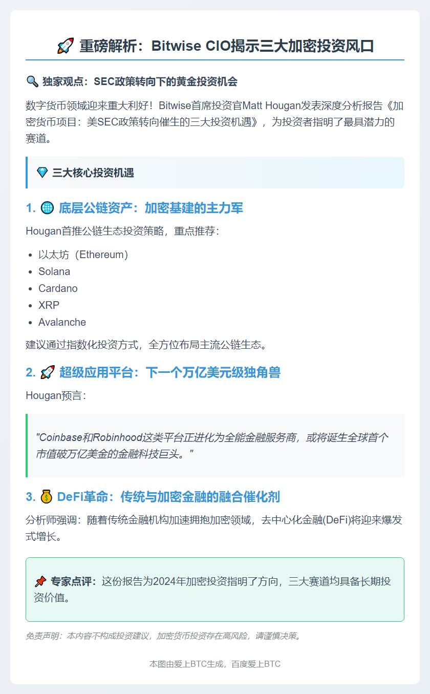Bitwise CIO：公链与应用成加密货币投资焦点