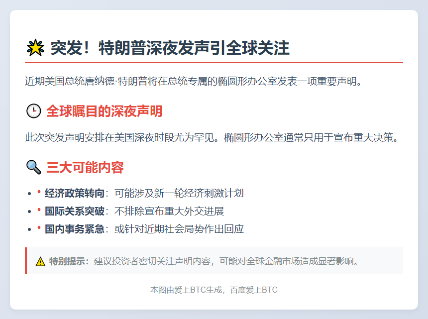 特朗普04:30将发表声明