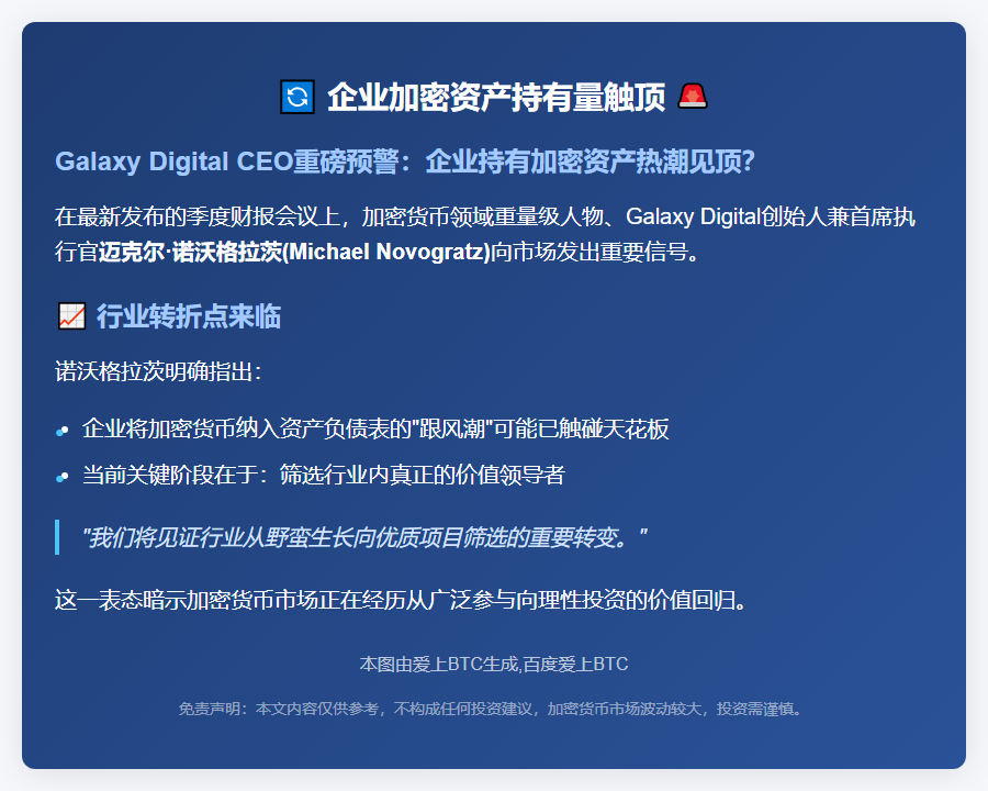 企业加密资产持有量触顶