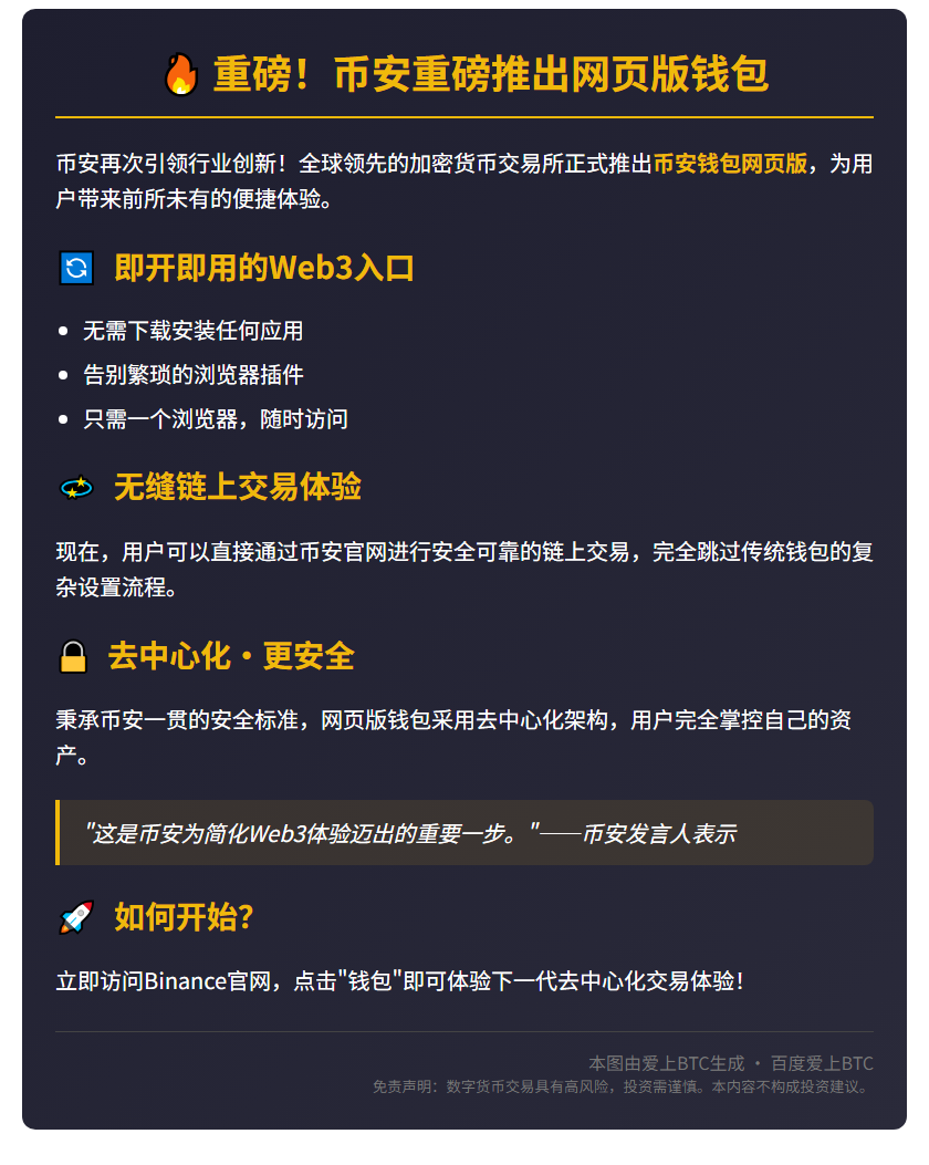 "币安钱包网页版上线"
