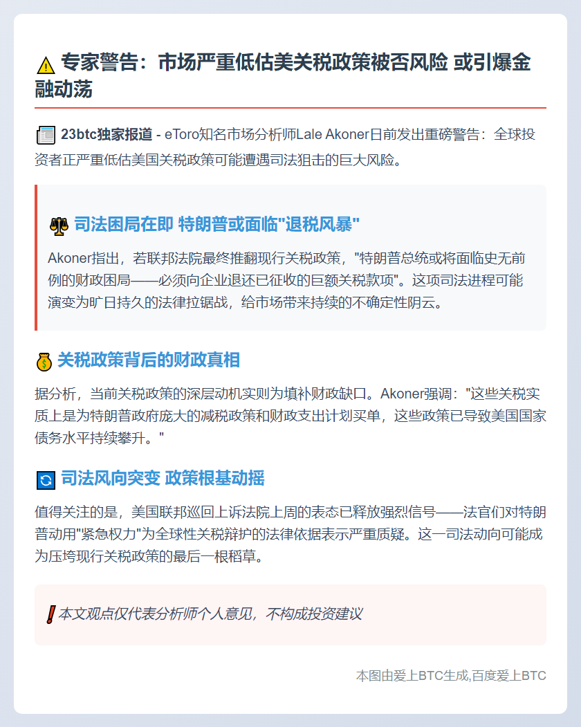 市场低估美关税或遭法院推翻风险