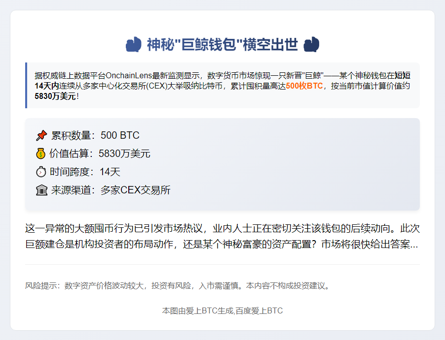 新钱包两周囤500枚BTC