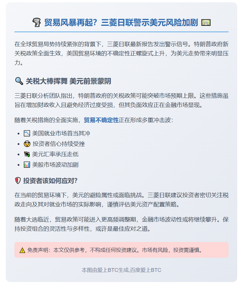 贸易风险拖累美元前景