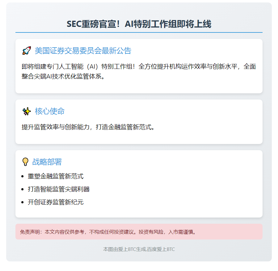 SEC设AI工作组提升效率创新