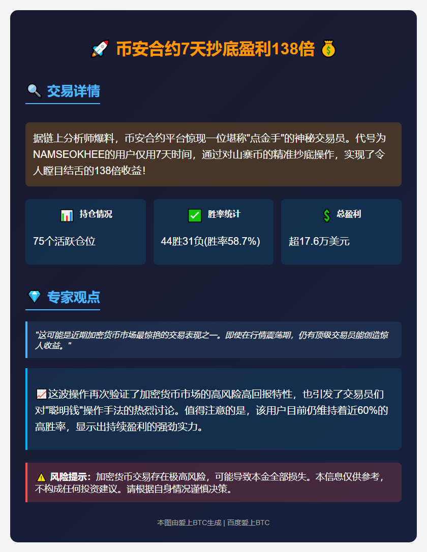 币安合约7天抄底盈利138倍
