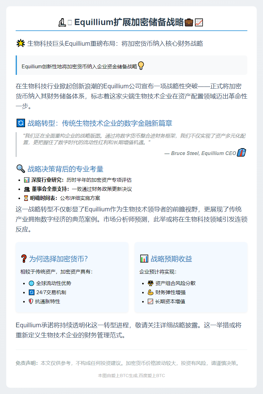 Equillium扩展加密储备战略
