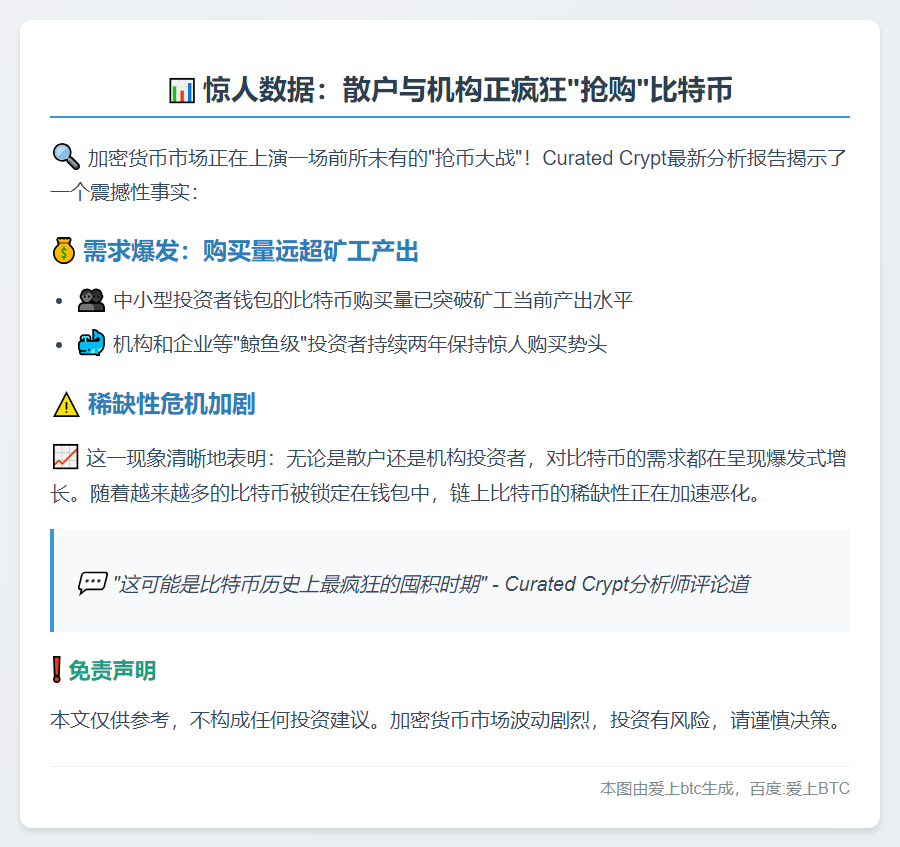散户机构买入比特币超矿工产出
