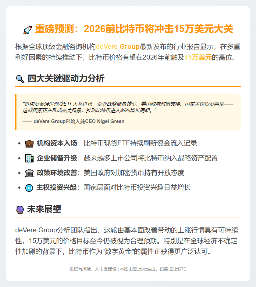 比特币2026年前或涨至15万美元
