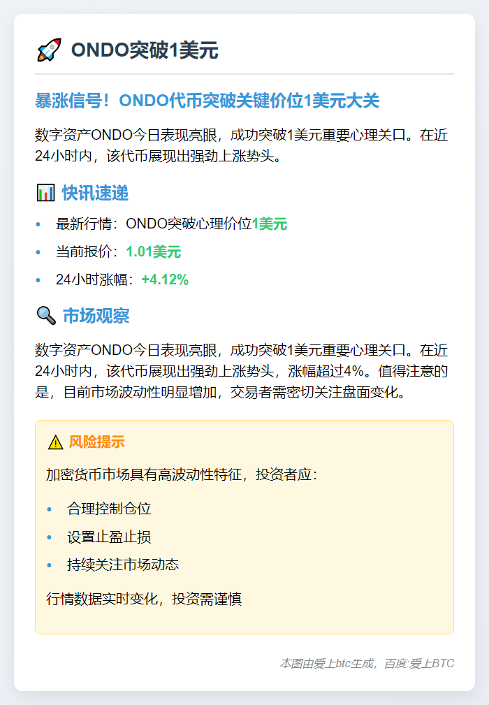 ONDO突破1美元
