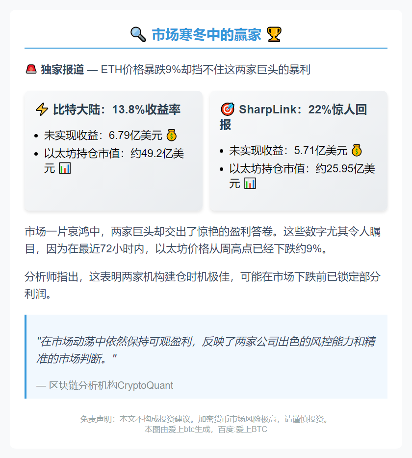 ETH跌9% 比特大陆SharpLink仍盈利