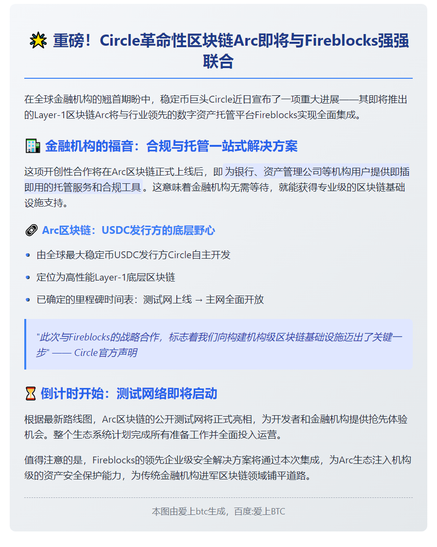 Circle’s Arc to Integrate with Fireblocks