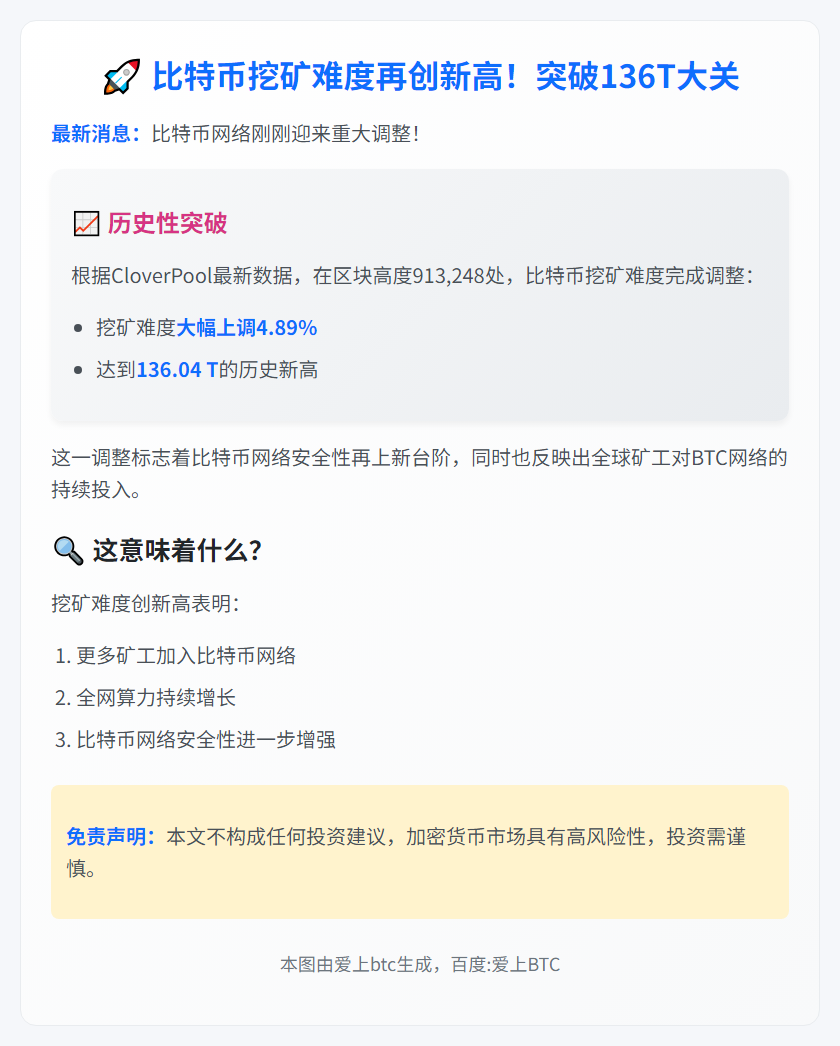 比特币挖矿难度创新高