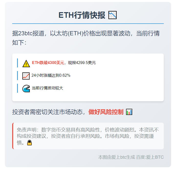ETH跌破4300