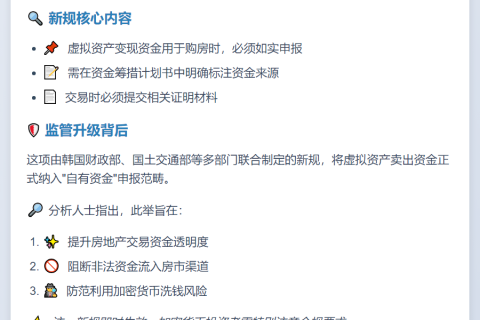 韩国：虚拟资产售房款须申报