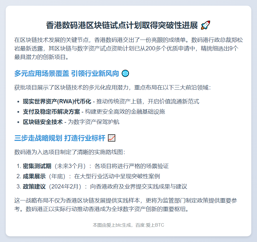 港数码港批9区块链项目 明年2月提交建议