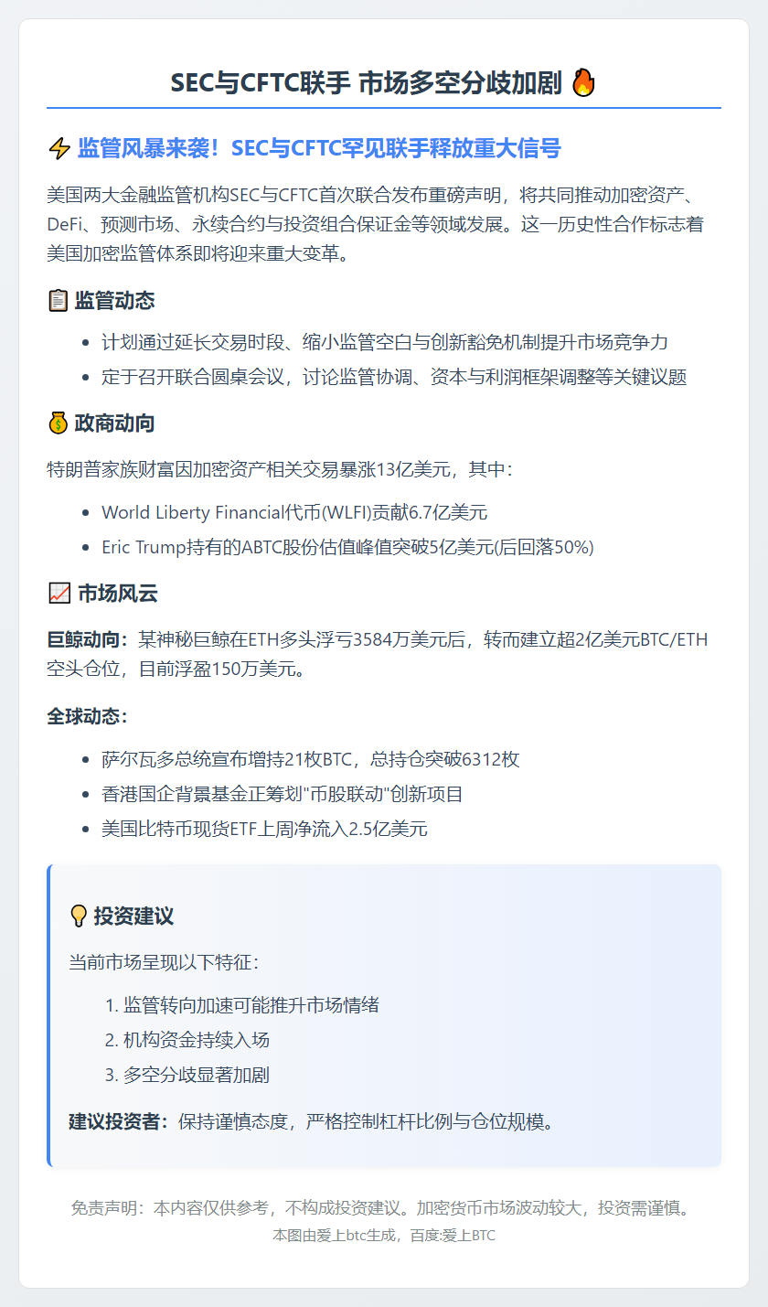SEC与CFTC联手 市场多空分歧加剧