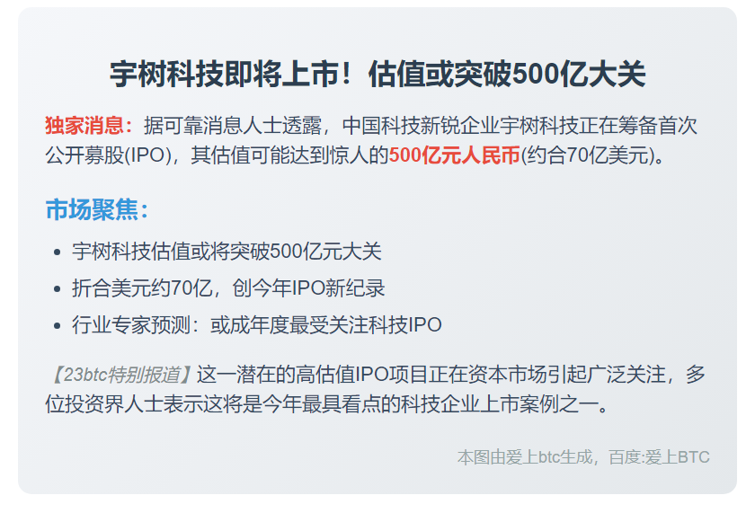 宇树科技IPO估值或达500亿