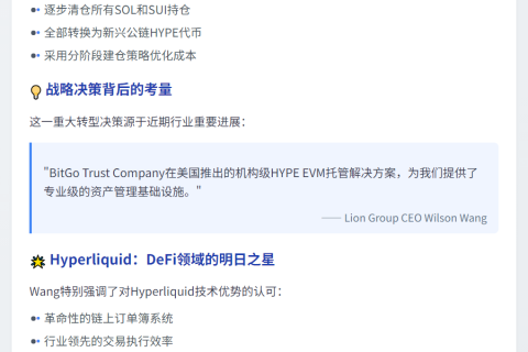Lion Group 将 SOL 和 SUI 全换为 HYPE缩略图 Lion Group 将 SOL 和 SUI 全换为 HYPE