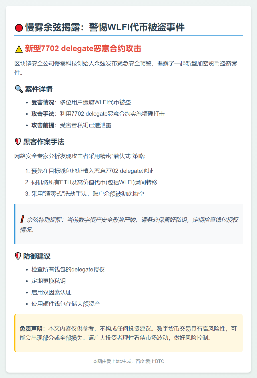 慢雾揭露WLFI代币被盗事件