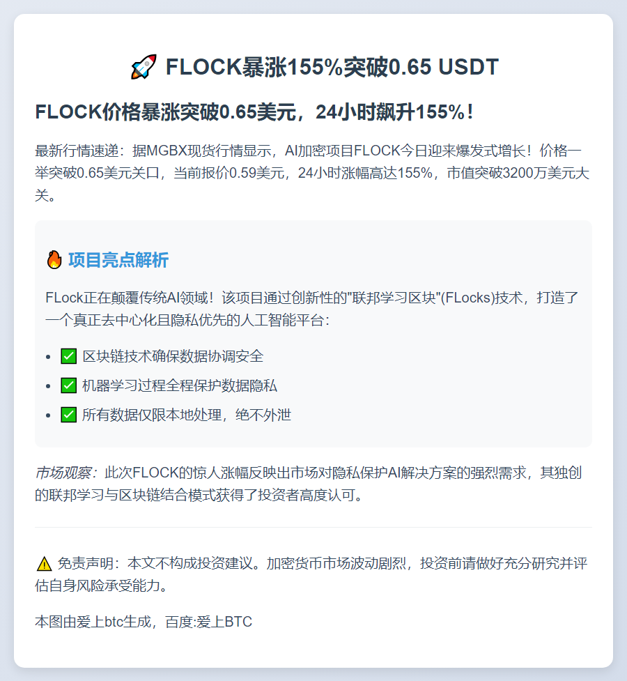 FLOCK暴涨155%突破0.65 USDT