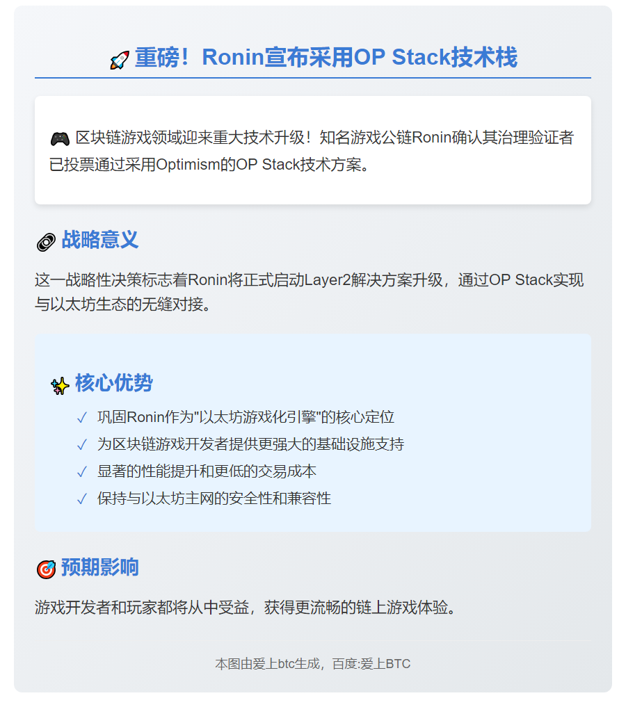 Ronin选择OP Stack作为L2方案