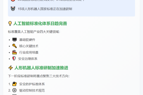 我国发布30项AI国标 15项人形机器人标准在研