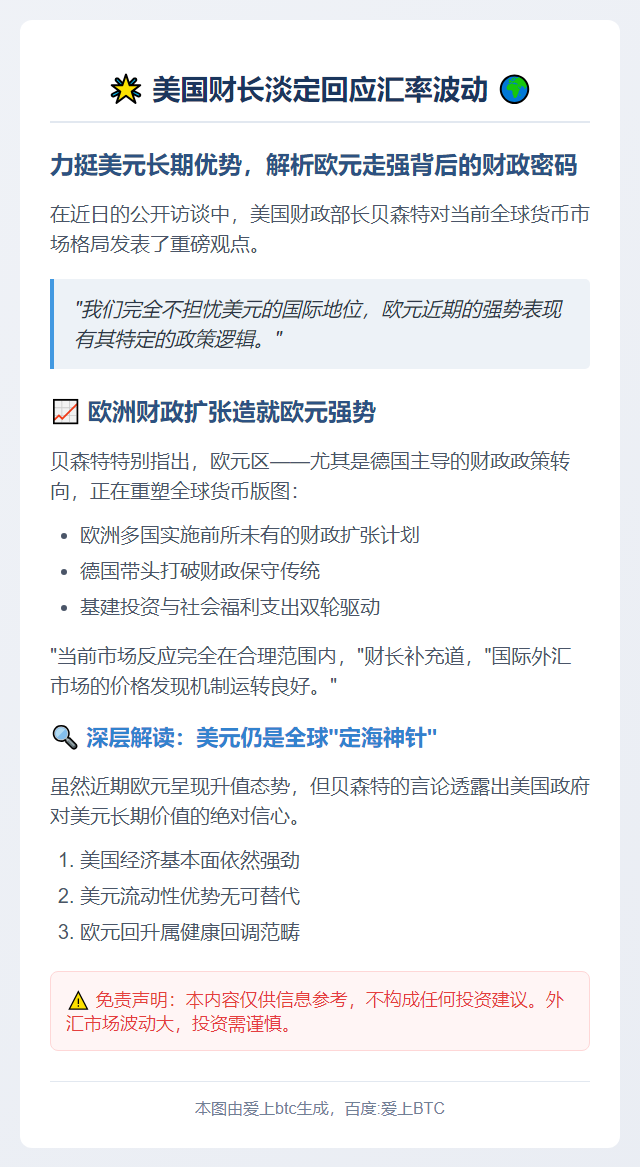 美财长称不忧美元，欧元走强因欧财政扩张