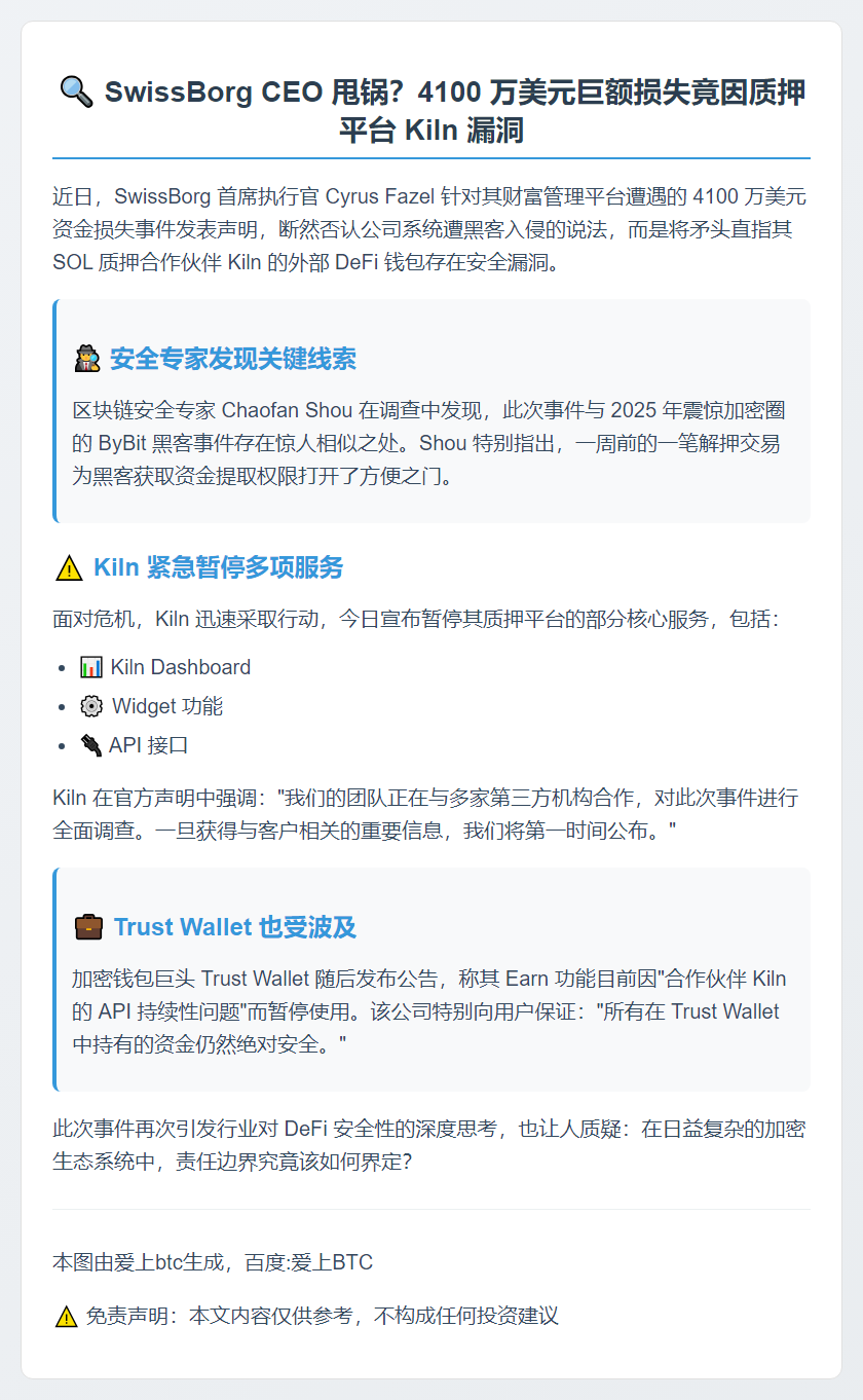 瑞士CEO指责Kiln致4100万损失