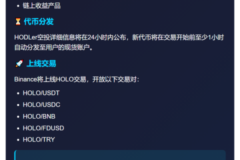 Binance空投HOLO代币